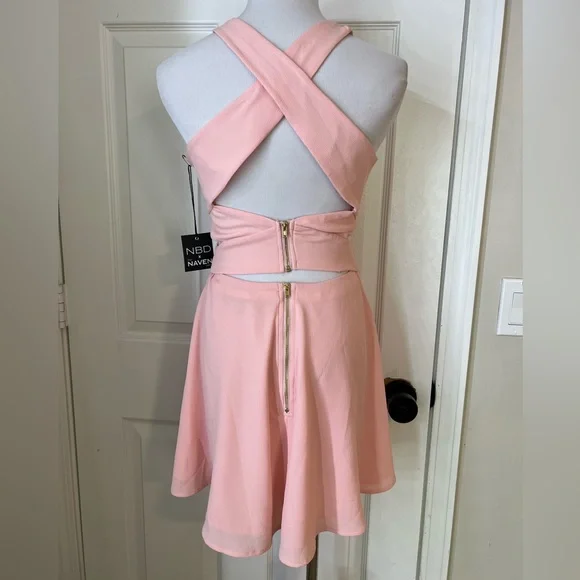 REVOLVE NBD x Naven Pink Chromat Fit & Flare Mini Dress - Picture 5 of 6